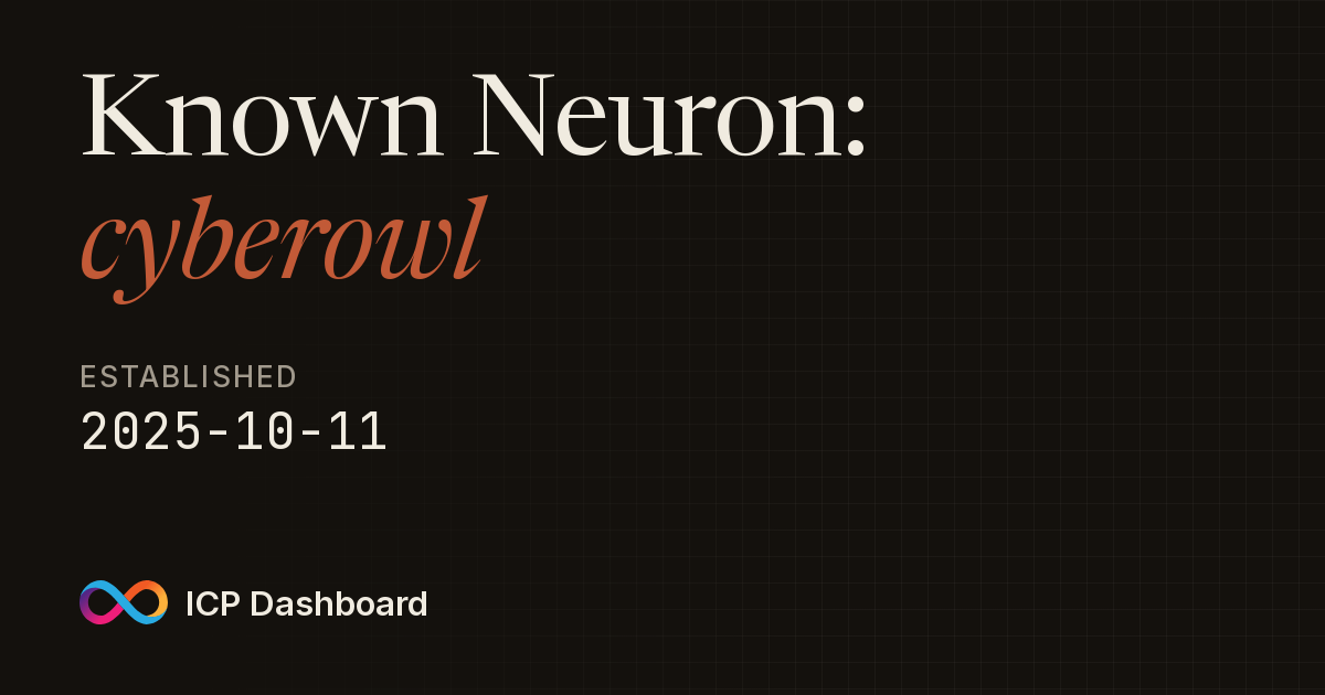 Neuron: cyberowl - ICP Dashboard