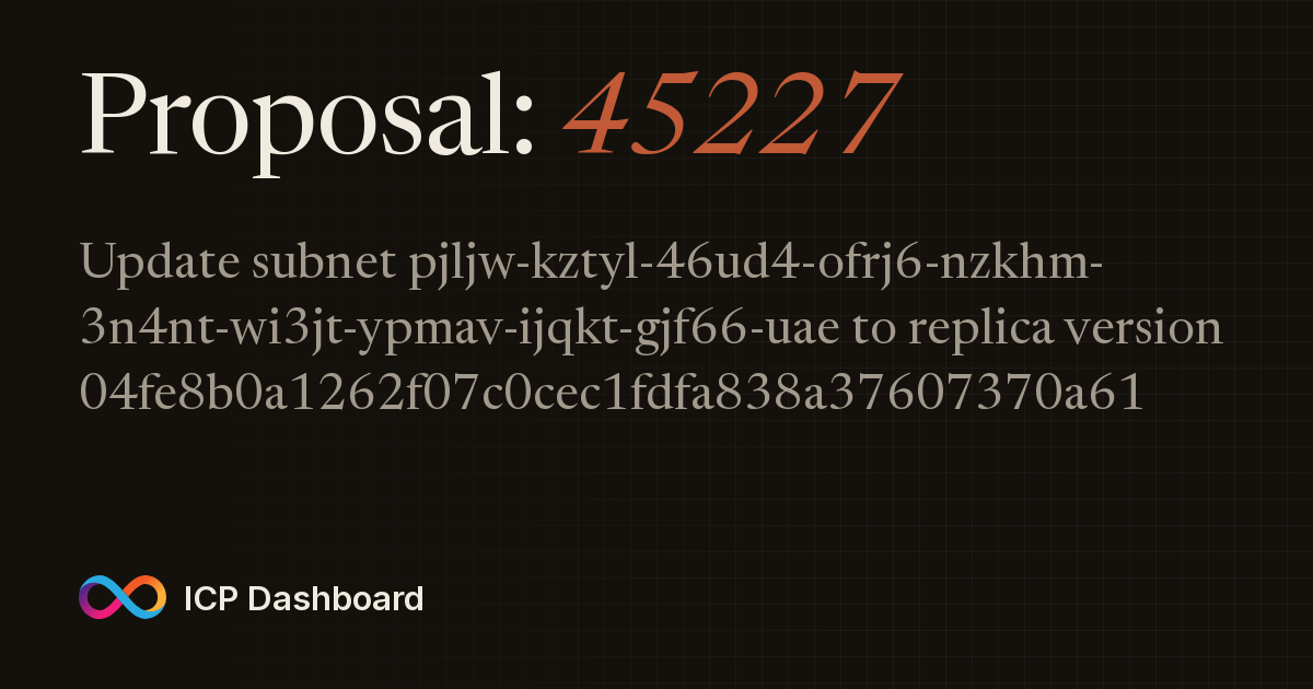 Proposal: 45227 - ICP Dashboard