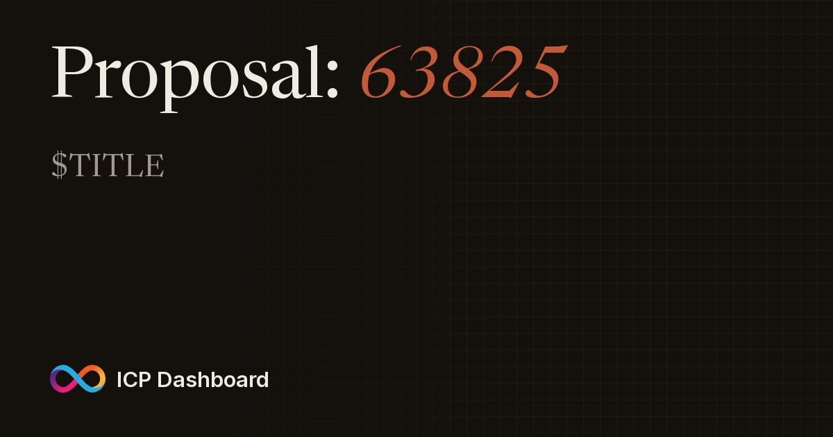 Proposal: 63825 - ICP Dashboard